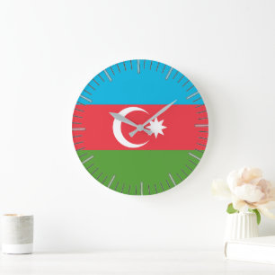 Muurklok met vlag van Azerbeidzjan Grote Klok