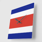 Muurklok met vlag van Costa Rica Vierkante Klok (Hoek)