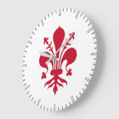 Muurklok met vlag van Florence, Italië Grote Klok (Hoek)