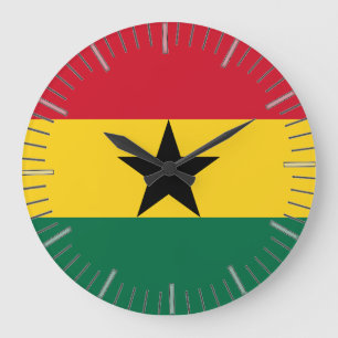 Muurklok met vlag van Ghana Grote Klok