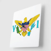 Muurklok met vlag van Maagdeneilanden, VS Vierkante Klok (Hoek)