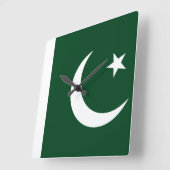 Muurklok met vlag van Pakistan Vierkante Klok (Hoek)