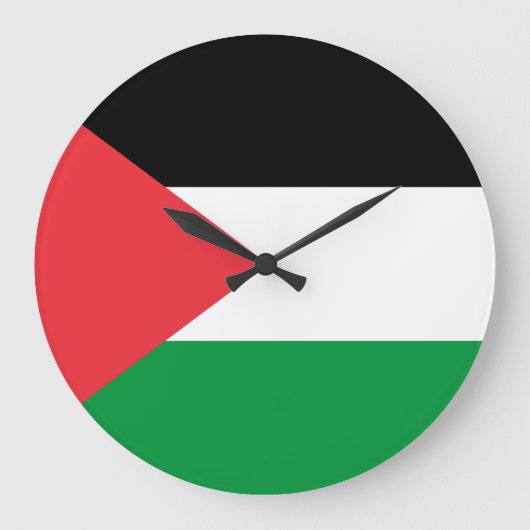 Muurklok met vlag van Palestina Grote Klok (Voorkant)