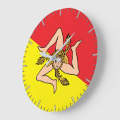 Muurklok met vlag van Sicilië, Italië Grote Klok (Hoek)