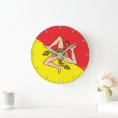 Muurklok met vlag van Sicilië, Italië Grote Klok (Huis)