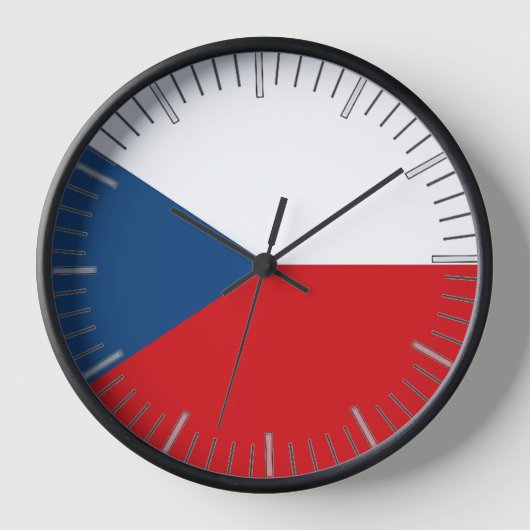 Muurklok met vlag van Tsjechië (Voorkant)