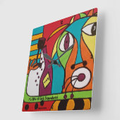 Muurklok met Wijn O'Clock Art Vierkante Klok (Hoek)