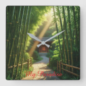 Muurklok mijn paradijs vierkante klok (Voorkant)