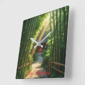 Muurklok mijn paradijs vierkante klok (Hoek)