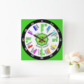 Muurklok Munchi Power! 45-minuten durende verkenni Vierkante Klok (Huis)