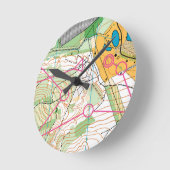 Muurklok - oriëntatiekaart ronde klok (Hoek)