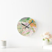 Muurklok - oriëntatiekaart ronde klok (Huis)