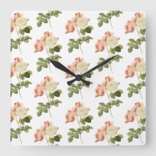  muurklok van Bloemen 2 Vierkante Klok