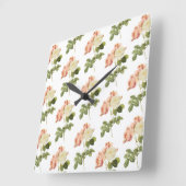 muurklok van Bloemen 2 Vierkante Klok (Hoek)