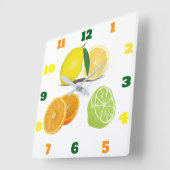 muurklok van citrusvruchten vierkante klok (Hoek)