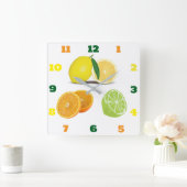 muurklok van citrusvruchten vierkante klok (Huis)