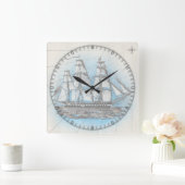 muurklok vierkante klok (Huis)