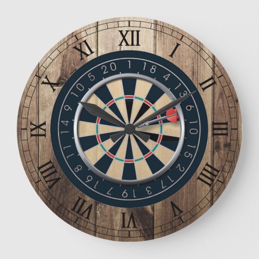 muurklok voor dart board grote klok (Voorkant)