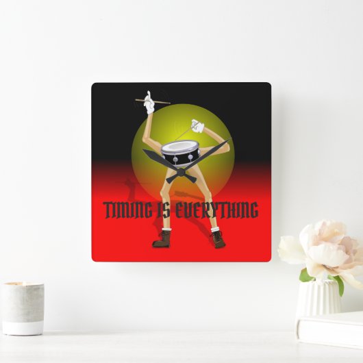 Muurklok voor drummers vierkante klok (Huis)