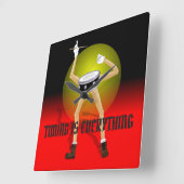 Muurklok voor drummers vierkante klok (Hoek)