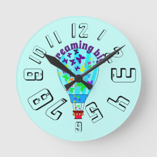 Muurklok voor kinderkamers ronde klok