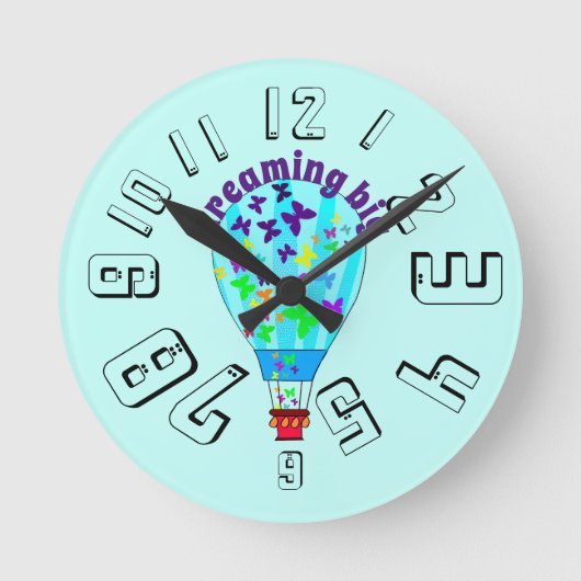 Muurklok voor kinderkamers ronde klok (Voorkant)