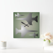 Muurklok voor militaire vliegtuigen vierkante klok (Huis)