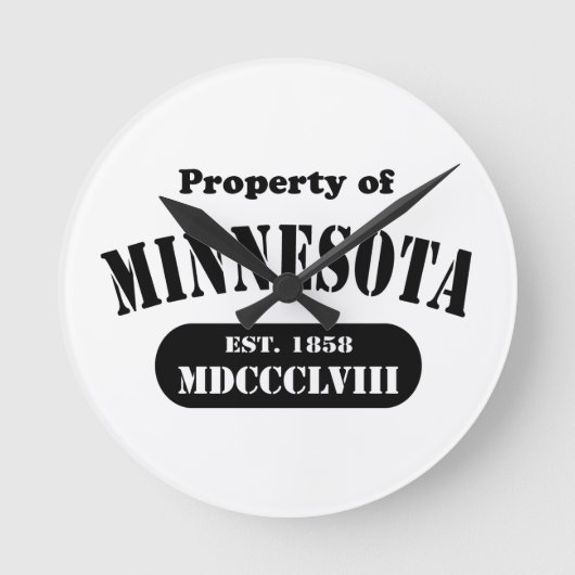 Muurklokken van Minnesota Ronde Klok (Voorkant)