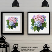 Muurkunst Botanische Hortensia's Floral Poster