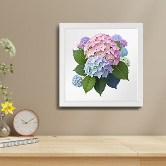 Muurkunst Botanische Hortensia's Floral Poster