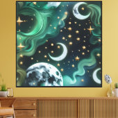 Muurkunst – Droom Emerald Hemel Canvas Print (Insitu (Woonkamer))