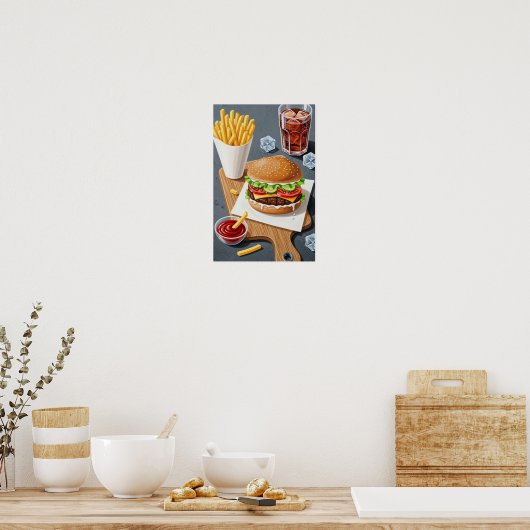 Muurkunst. Fastfood. Poster (Keuken)