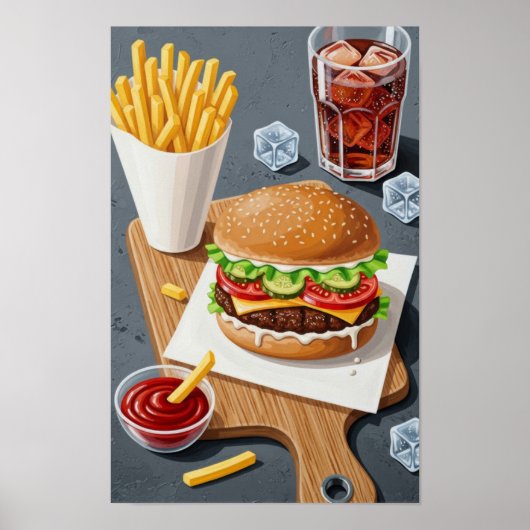 Muurkunst. Fastfood. Poster (Voorkant)