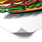Muurkunst grappig eten poster (Hoek)