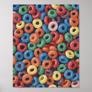 Muurkunst. Kleurrijk ontbijt. Poster