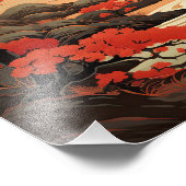 Muurkunst landschap Japans Foto Afdruk (Hoek)