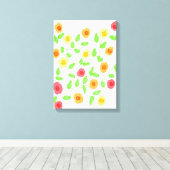 Muurkunst met drijvende kracht en Sinaasappel Canvas Afdruk (Insitu (Houten vloer))