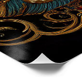 Muurkunst met kerstboom en grote rode boog perfect poster (Hoek)