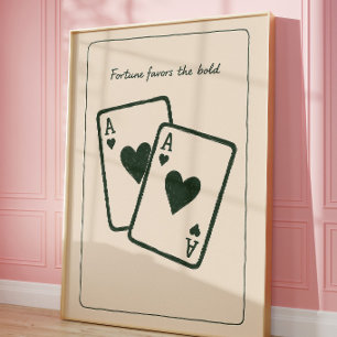 Muurkunst met speelkaarten Vintage Poker Print