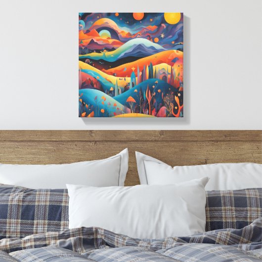 Muurkunst met veel fantasie canvas afdruk (Insitu (Slaapkamer))