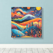 Muurkunst met veel fantasie canvas afdruk (Insitu (Houten vloer))