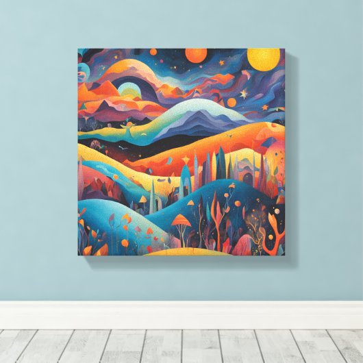 Muurkunst met veel fantasie canvas afdruk (Insitu (Houten vloer))