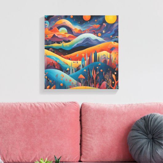 Muurkunst met veel fantasie canvas afdruk (Insitu (Woonkamer))