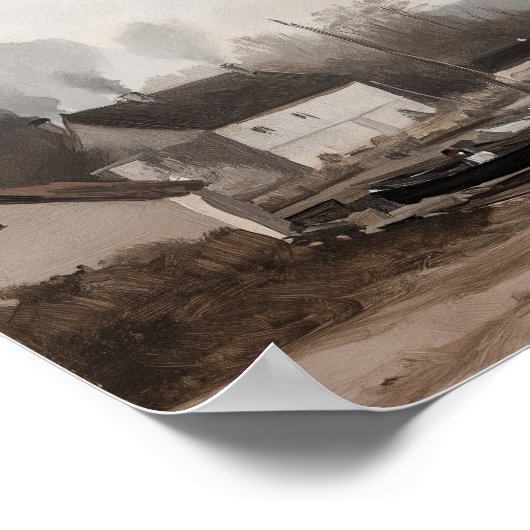  muurkunst, olieverfschilderij Coastal House Print (Hoek)