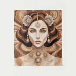 muurkunst Oude vrouw Wandkleed
