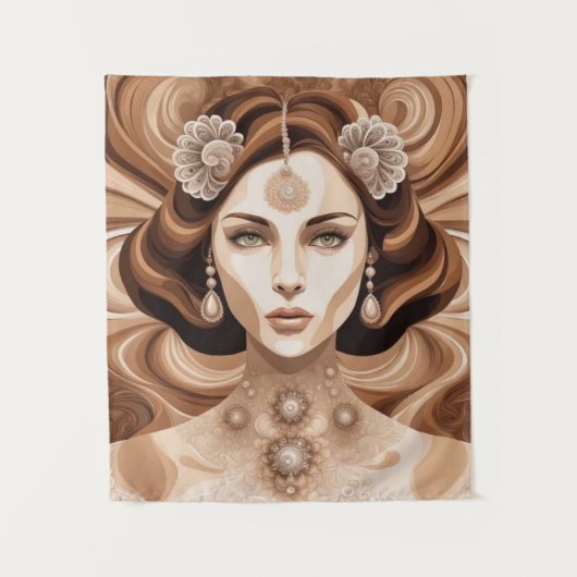 muurkunst Oude vrouw Wandkleed (Voorkant)