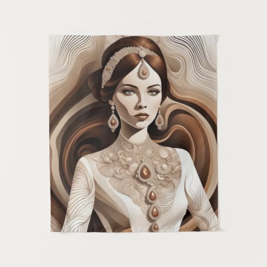 muurkunst Oude vrouw Wandkleed (Voorkant)