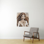 muurkunst Oude vrouw Wandkleed (In situ)