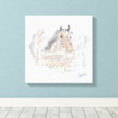 Muurkunst: Paarden grazen binnen de velden Canvas Afdruk (Insitu (Houten vloer))