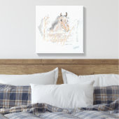 Muurkunst: Paarden grazen binnen de velden Canvas Afdruk (Insitu (Slaapkamer))